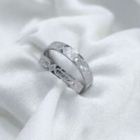 حلقه ست نقره تراشدار طرح لوزی1