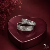 حلقه ست نقره تراشدار طرح گندمی
