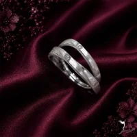 حلقه ست نقره مات و براق تک نگین