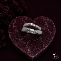 حلقه ست نقره مات و براق تک نگین