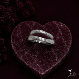حلقه ست نقره مات و براق تک نگین