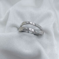 حلقه ست نقره تراشدار طرح لوزی1