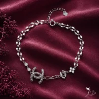 دستبند نقره زنانه طرح شنل تراش دار