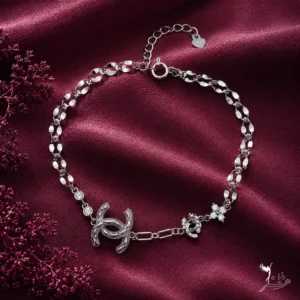 دستبند نقره زنانه طرح شنل تراش دار