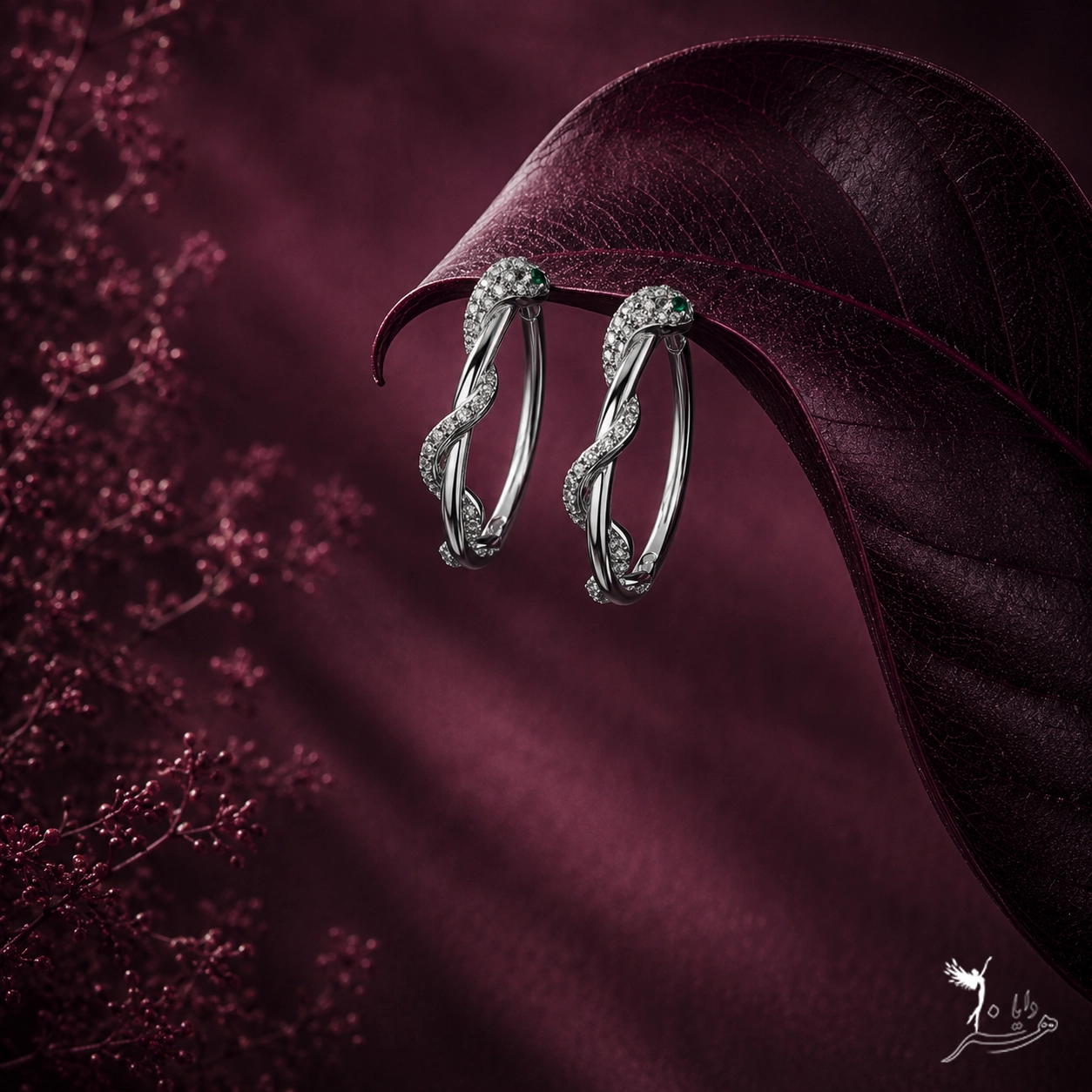 گوشواره حلقه ای طرح مار بولگاری