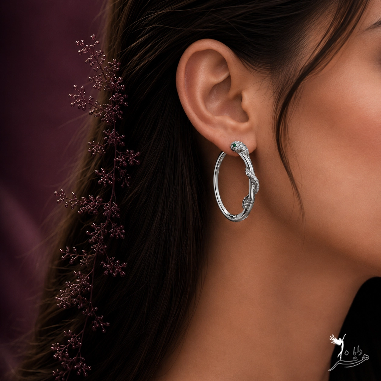 گوشواره حلقه ای طرح مار بولگاری