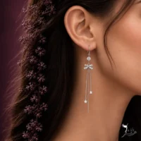 گوشواره-نقره-آویزی-پاپیون-و-ستاره
