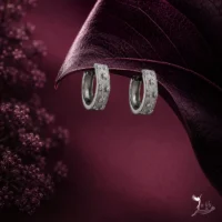گوشواره نقره حلقه ای طرح بوچلاتی مات