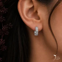 گوشواره نقره حلقه ای طرح بوچلاتی مات